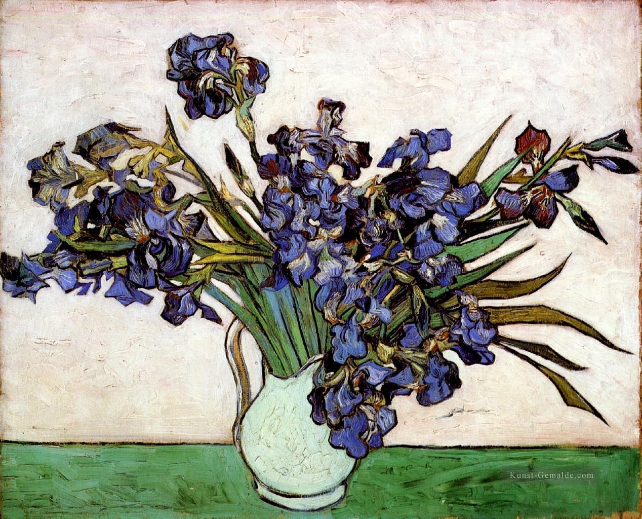 impressionistische Vase mit Iris Vincent van Gogh Blumen Ölgemälde